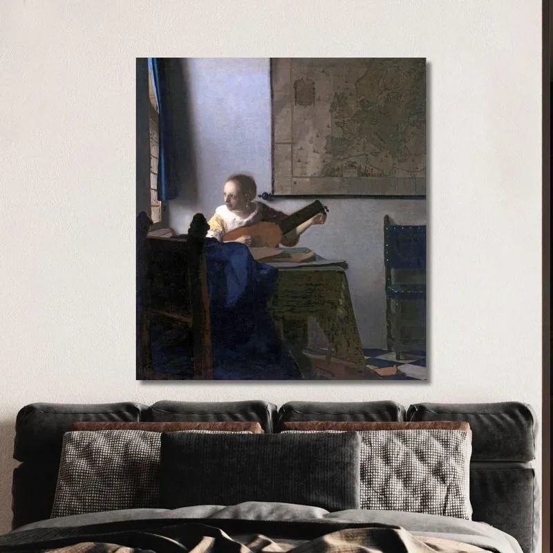 Frau Mit Laute Jan Vermeer