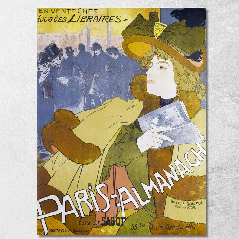 Parigi-Almanacco Georges de Feure quadro stampa su tela