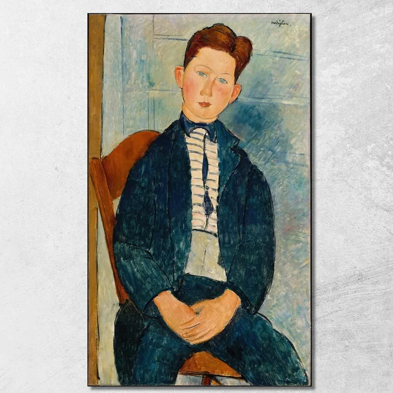 Ragazzo Con Un Maglione A Righe Amedeo Modigliani quadro stampa su tela