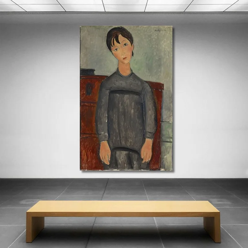 Chica De Pie En Delantal Negro Amedeo Modigliani