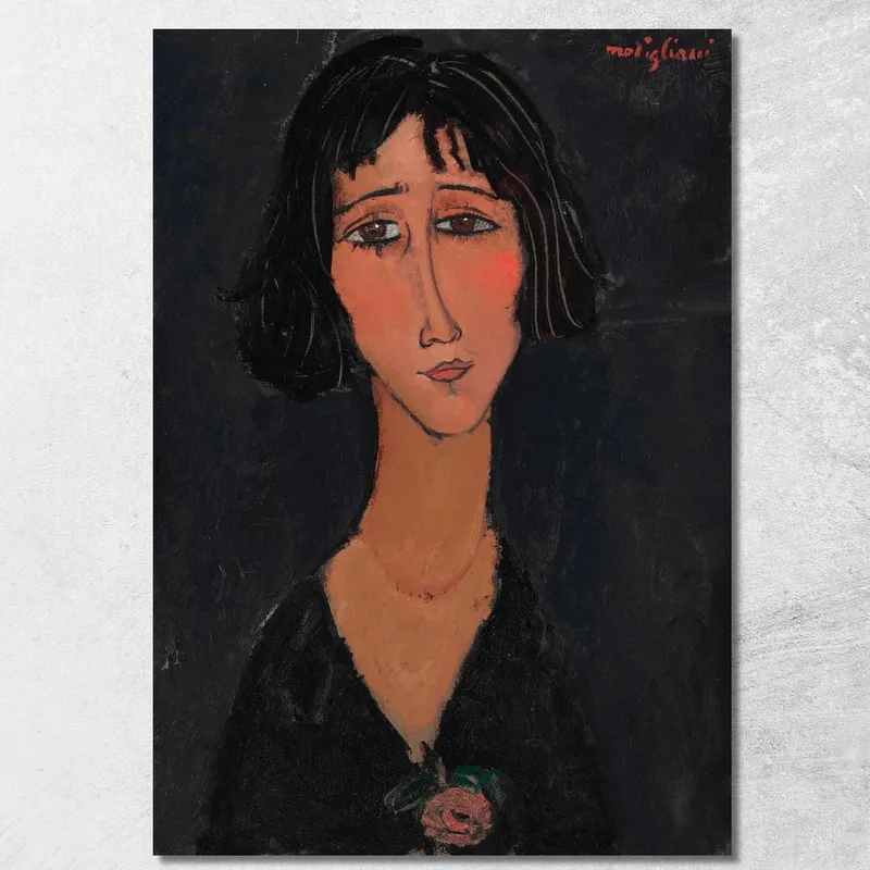 Junge Frau Mit Der Margherita-Rose Amedeo Modigliani