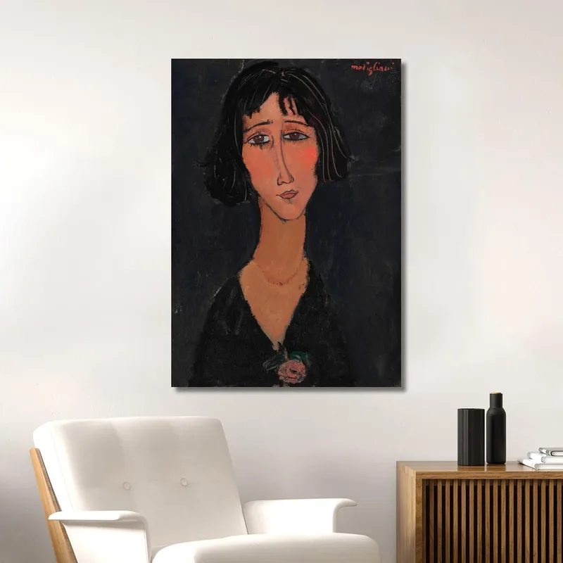Junge Frau Mit Der Margherita-Rose Amedeo Modigliani